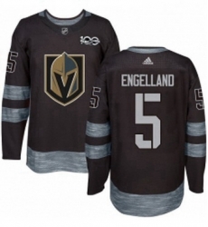 Mens Adidas Vegas Golden Knights 5 Deryk Engelland Authentic Black 1917 2017 100th Anniversary NHL Jersey 