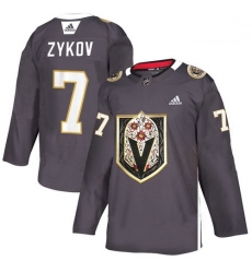 Vegas Golden Knights 7 Valentin Zykov Gray Dia De Los Muertos Adidas Jersey