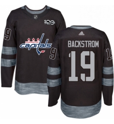 Mens Adidas Washington Capitals 19 Nicklas Backstrom Premier Black 1917 2017 100th Anniversary NHL Jersey 