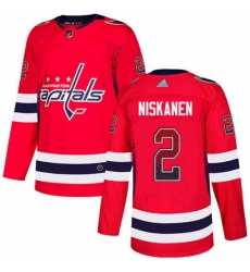 Mens Adidas Washington Capitals 2 Matt Niskanen Authentic Red Drift Fashion NHL Jersey 