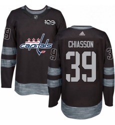 Mens Adidas Washington Capitals 39 Alex Chiasson Premier Black 1917 2017 100th Anniversary NHL Jersey 