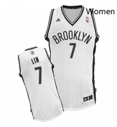 Womens Adidas Brooklyn Nets 7 Jeremy Lin Swingman White Home NBA Jersey