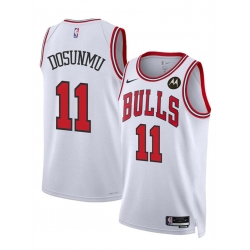 Men Chicago Bulls 11 Ayo Dosunmu White 2024 Association Edition Stitched Basketball Jersey