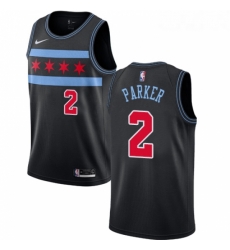 Youth Nike Chicago Bulls 2 Jabari Parker Swingman Black NBA Jersey City Edition 