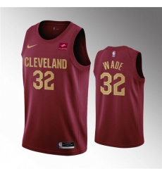 Men Cleveland Cavaliers 32 Dean Wade Wine Icon Edition Stitched Basketball Jersey