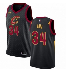 Mens Nike Cleveland Cavaliers 34 Tyrone Hill Authentic Black Alternate NBA Jersey Statement Edition