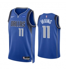 Men Dallas Mavericks 11 Kyrie Irving Blue Icon Edition Stitched Basketball Jersey