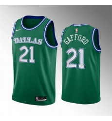 Men Dallas Mavericks 21 Daniel Gafford Green Classic Edition Stitched Basketball Jersey