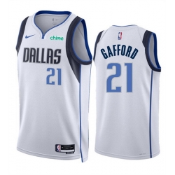 Men Dallas Mavericks 21 Daniel Gafford White Association Edition Stitched Basketball Jersey