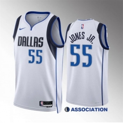 Men Dallas Mavericks 55 Derrick Jones Jr White Association Edition Stitched Basketball Jersey