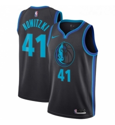 Youth Nike Dallas Mavericks 41 Dirk Nowitzki Swingman Charcoal NBA Jersey City Edition