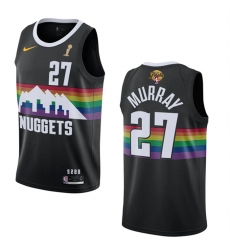 Men Denver Nuggets 27 Jamal Murray Black 2023 Finals Champions City Edition Stitched Basketball Jersey