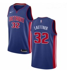 Womens Nike Detroit Pistons 32 Christian Laettner Swingman Royal Blue Road NBA Jersey Icon Edition