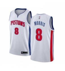 Youth Detroit Pistons 8 Markieff Morris Swingman White Basketball Jersey Association Edition 