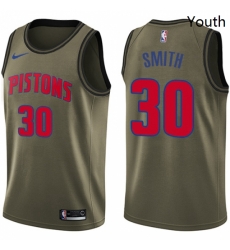 Youth Nike Detroit Pistons 30 Joe Smith Swingman Green Salute to Service NBA Jersey