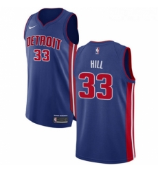 Youth Nike Detroit Pistons 33 Grant Hill Authentic Royal Blue Road NBA Jersey Icon Edition