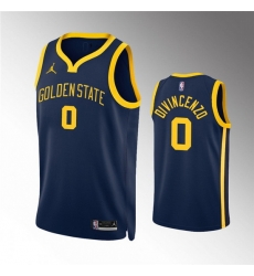 Men Golden State Warriors 0 Donte DiVincenzo Navy Statement EditionStitched Jersey