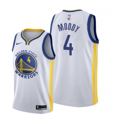 Men Golden State Warriors 4 Moses Moody White Men Jersey