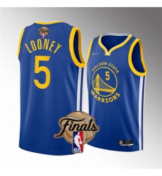 Men's Golden State Warriors #5 Kevon Looney 2022 Blue NBA Finals Stitched Jersey