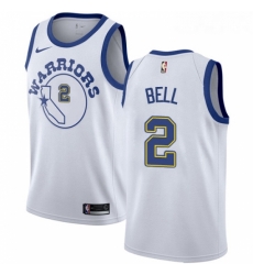 Womens Nike Golden State Warriors 2 Jordan Bell Authentic White Hardwood Classics NBA Jersey 