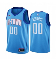 Men Nike Houston Rockets 00 Rodions Kurucs Blue NBA Swingman 2020 21 City Edition Jersey