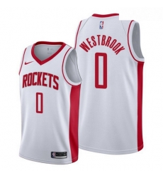 Rockets 0 Russell Westbrook White Nike Swingman Jersey