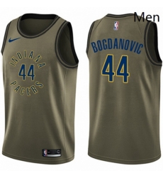 Mens Nike Indiana Pacers 44 Bojan Bogdanovic Swingman Green Salute to Service NBA Jersey 