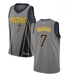 Pacers  7 Malcolm Brogdon Gray Basketball Swingman City Edition 2018 19 Jersey