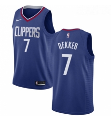 Womens Nike Los Angeles Clippers 7 Sam Dekker Swingman Blue Road NBA Jersey Icon Edition 