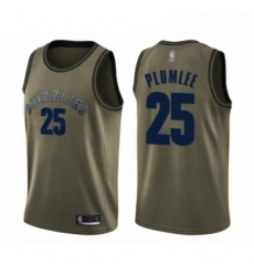 Youth Memphis Grizzlies 25 Miles Plumlee Swingman Green Salute to Service Basketball Jersey 