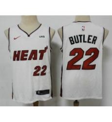 Men Miami Heat 22 Jimmy Butler White 2021 Nike Swingman Stitched NBA Jersey With The NEW Sponsor Logo