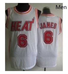 Miami Heat 6 LeBron James White Hardwood Classics Revolution 30 NBA Jerseys 