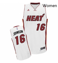 Womens Adidas Miami Heat 16 James Johnson Swingman White Home NBA Jersey