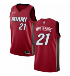 Womens Nike Miami Heat 21 Hassan Whiteside Swingman Red NBA Jersey Statement Edition