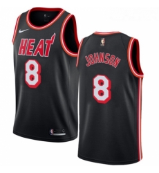 Womens Nike Miami Heat 8 Tyler Johnson Authentic Black Black Fashion Hardwood Classics NBA Jersey 