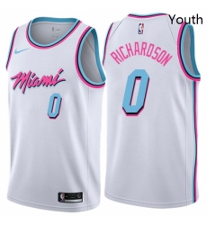 Youth Nike Miami Heat 0 Josh Richardson Swingman White NBA Jersey City Edition