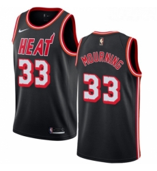 Youth Nike Miami Heat 33 Alonzo Mourning Authentic Black Black Fashion Hardwood Classics NBA Jersey