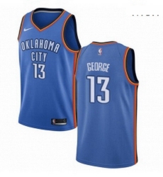 Mens Nike Oklahoma City Thunder 13 Paul George Swingman Royal Blue Road NBA Jersey Icon Edition 