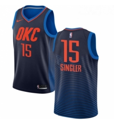 Womens Nike Oklahoma City Thunder 15 Kyle Singler Swingman Navy Blue NBA Jersey Statement Edition