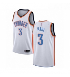 Womens Oklahoma City Thunder 3 Chris Paul Swingman White Basketball Jersey Association Edition 