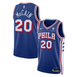 Men Philadelphia 76ers 20 Jared McCain Royal 2024 Draft Icon Edition Stitched Jersey
