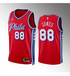 Men Philadelphia 76ers 88 Kai Jones Red Statement Edition Stitched Jersey