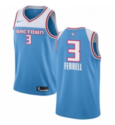 Mens Nike Sacramento Kings 3 Yogi Ferrell Swingman Blue NBA Jersey 2018 19 City Edition 