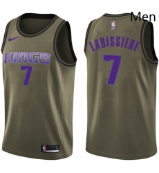 Mens Nike Sacramento Kings 7 Skal Labissiere Swingman Green Salute to Service NBA Jersey 