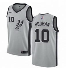 Womens Nike San Antonio Spurs 10 Dennis Rodman Authentic Silver Alternate NBA Jersey Statement Edition