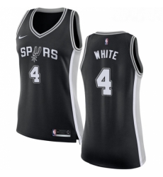 Womens Nike San Antonio Spurs 4 Derrick White Swingman Black Road NBA Jersey Icon Edition 