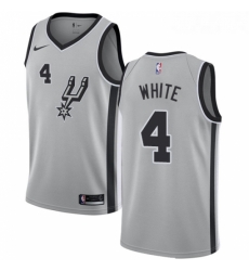 Womens Nike San Antonio Spurs 4 Derrick White Swingman Silver Alternate NBA Jersey Statement Edition 