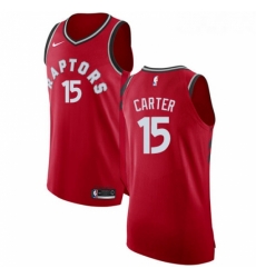 Youth Nike Toronto Raptors 15 Vince Carter Authentic Red Road NBA Jersey Icon Edition