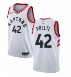 Youth Nike Toronto Raptors 42 Jakob Poeltl Authentic White NBA Jersey Association Edition