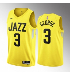 Men Utah Jazz 3 Keyonte George Yellow 2023 Draft Association Edition Stitched Basketball Jersey